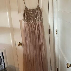 Blush Beaded Bridesmaid Dress